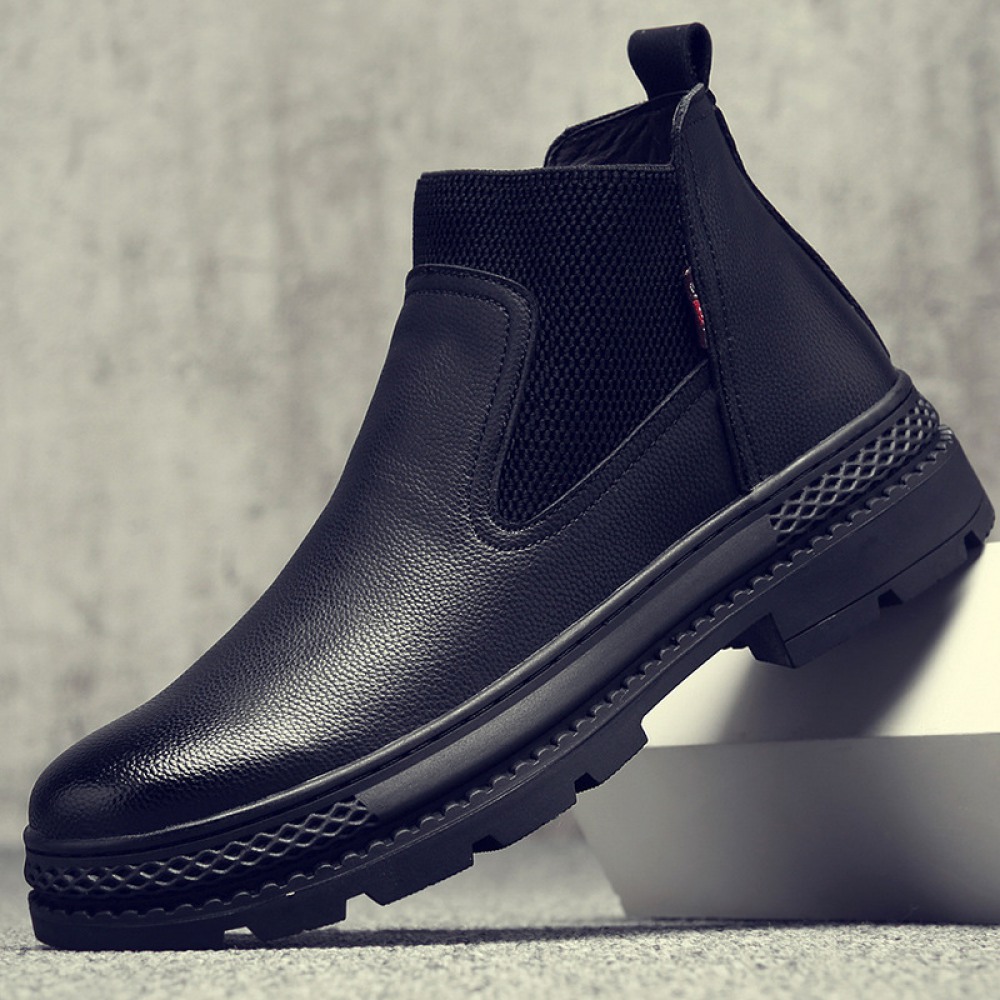 Men's Autumn High Top Leather Shoes British Martin Boots